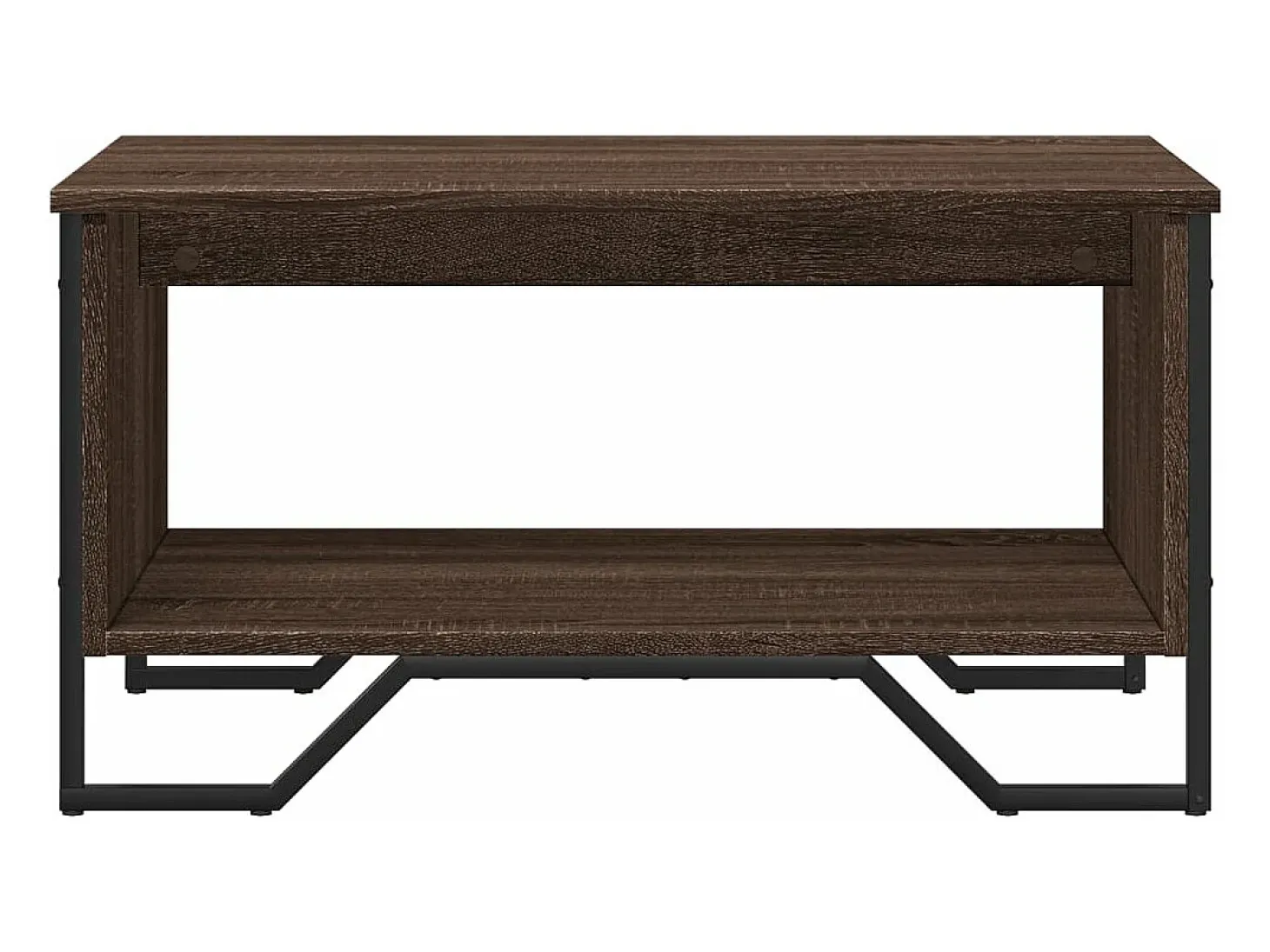 Mesa de centro madera de ingeniería marrón roble 75x51x40 cm