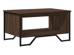 Mesa de centro madera de ingeniería marrón roble 75x51x40 cm