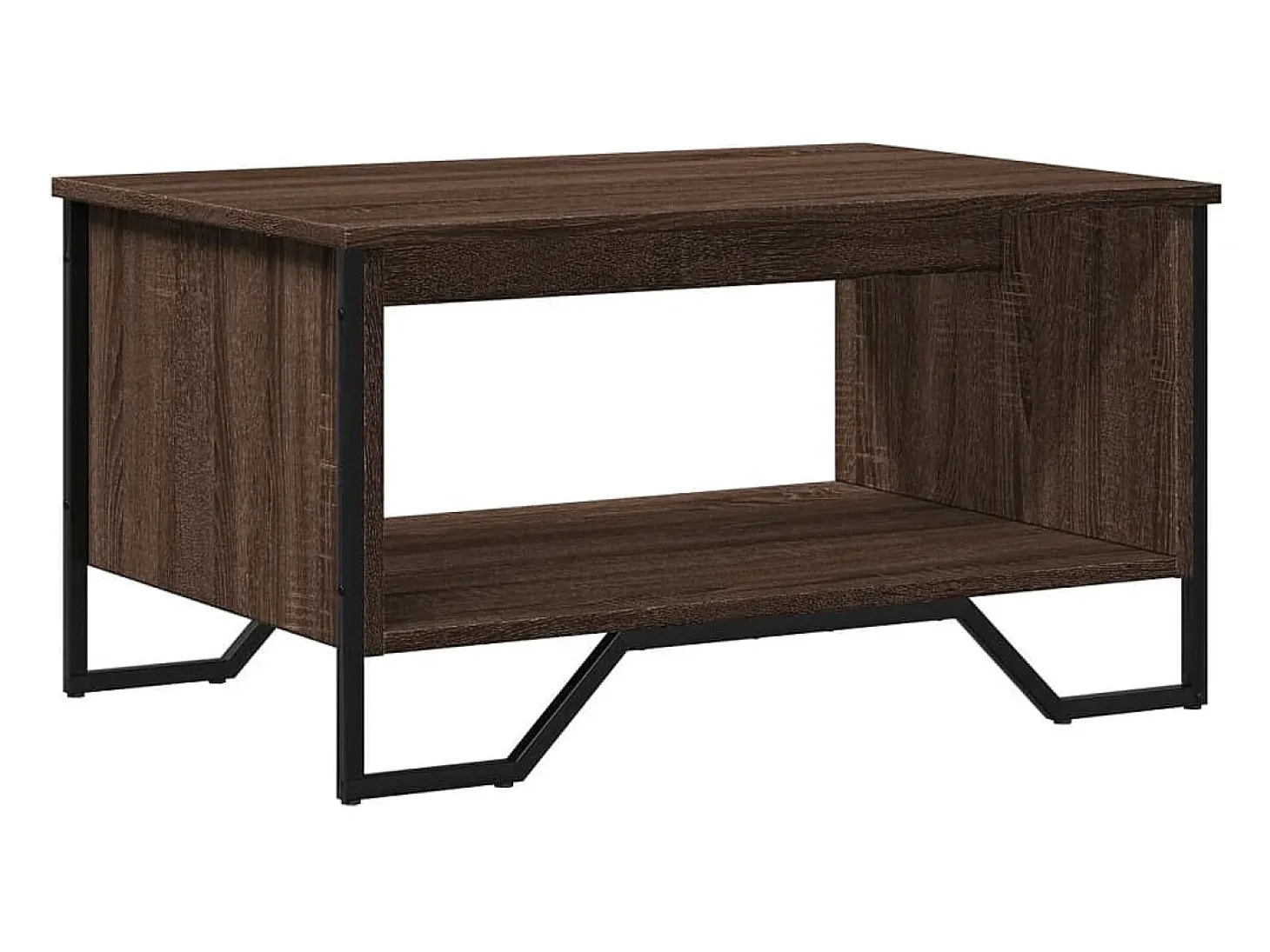 Mesa de centro madera de ingeniería marrón roble 75x51x40 cm