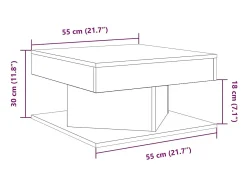 Mesa de centro madera de ingeniería envejecida 55x55x30 cm