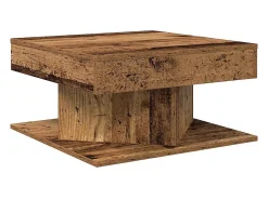 Mesa de centro madera de ingeniería envejecida 55x55x30 cm