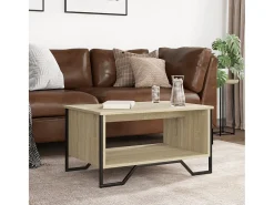 Mesa de centro madera de ingeniería roble Sonoma 75x51x40 cm