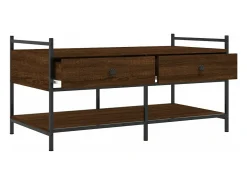 Mesa de centro madera de ingeniería roble marrón 99x50x50 cm