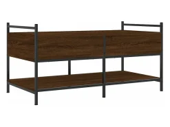 Mesa de centro madera de ingeniería roble marrón 99x50x50 cm