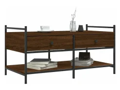 Mesa de centro madera de ingeniería roble marrón 99x50x50 cm