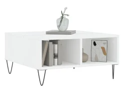 Mesa de centro madera de ingeniería blanco 60x60x30 cm