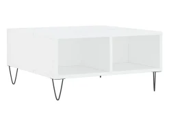 Mesa de centro madera de ingeniería blanco 60x60x30 cm
