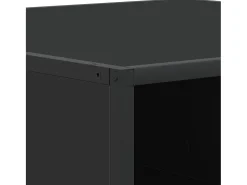 Mesa de centro madera de ingeniería y metal negro 80x80x30 cm