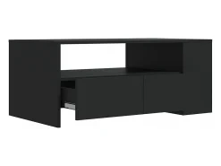 Mesa de centro madera de ingeniería negra 102x55x42 cm