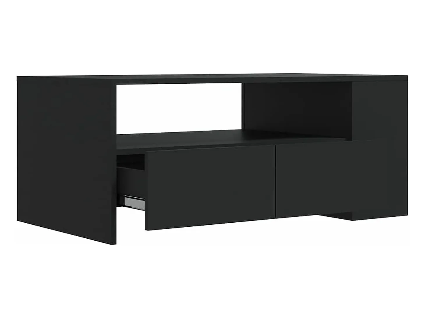 Mesa de centro madera de ingeniería negra 102x55x42 cm