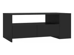 Mesa de centro madera de ingeniería negra 102x55x42 cm