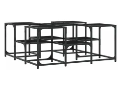 Mesa de centro madera de ingeniería negro 91x91x40 cm