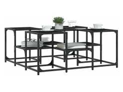 Mesa de centro madera de ingeniería negro 91x91x40 cm