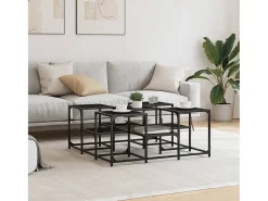 Mesa de centro madera de ingeniería negro 91x91x40 cm