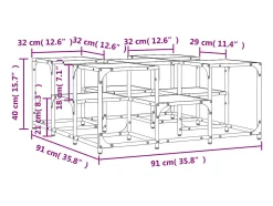 Mesa de centro madera de ingeniería negro 91x91x40 cm