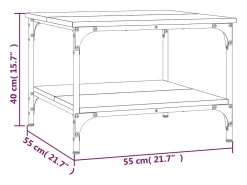 Mesa de centro madera de ingeniería roble ahumado 55x55x40 cm