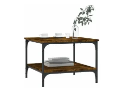 Mesa de centro madera de ingeniería roble ahumado 55x55x40 cm