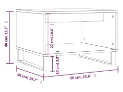 Mesa de centro madera de ingeniería roble Sonoma 60x50x40 cm