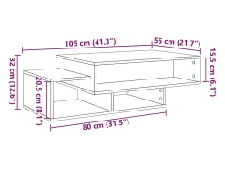 Mesa de centro madera de ingeniería roble artisan 105x55x32 cm