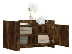 Mesa de centro madera de ingeniería roble ahumado 80x50x50 cm