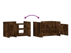 Mesa de centro madera de ingeniería roble ahumado 80x50x50 cm