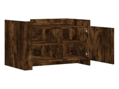 Mesa de centro madera de ingeniería roble ahumado 80x50x50 cm