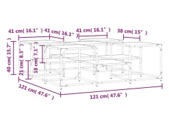 Mesa de centro madera de ingeniería gris Sonoma 121x121x40 cm
