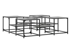 Mesa de centro madera de ingeniería gris Sonoma 121x121x40 cm