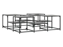 Mesa de centro madera de ingeniería gris Sonoma 121x121x40 cm