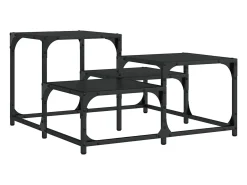 Mesa de centro madera de ingeniería negro 68x68x40 cm