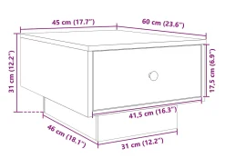 Mesa de centro madera de ingeniería negro 60x45x31 cm