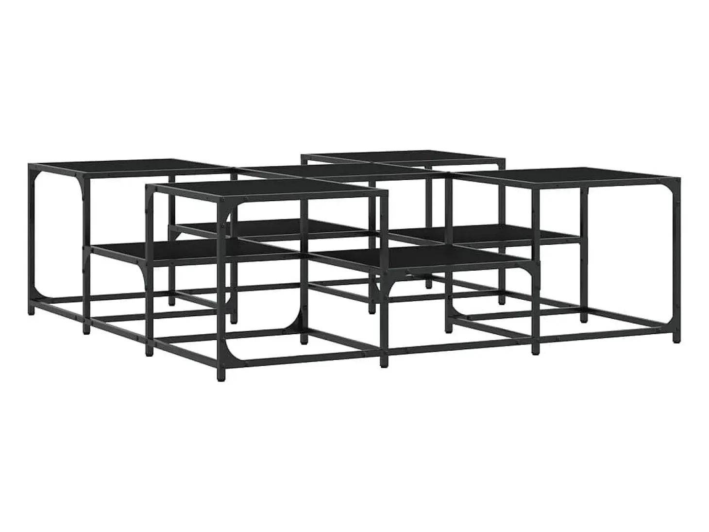 Mesa de centro madera de ingeniería negro 121x121x40 cm