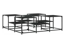 Mesa de centro madera de ingeniería negro 121x121x40 cm