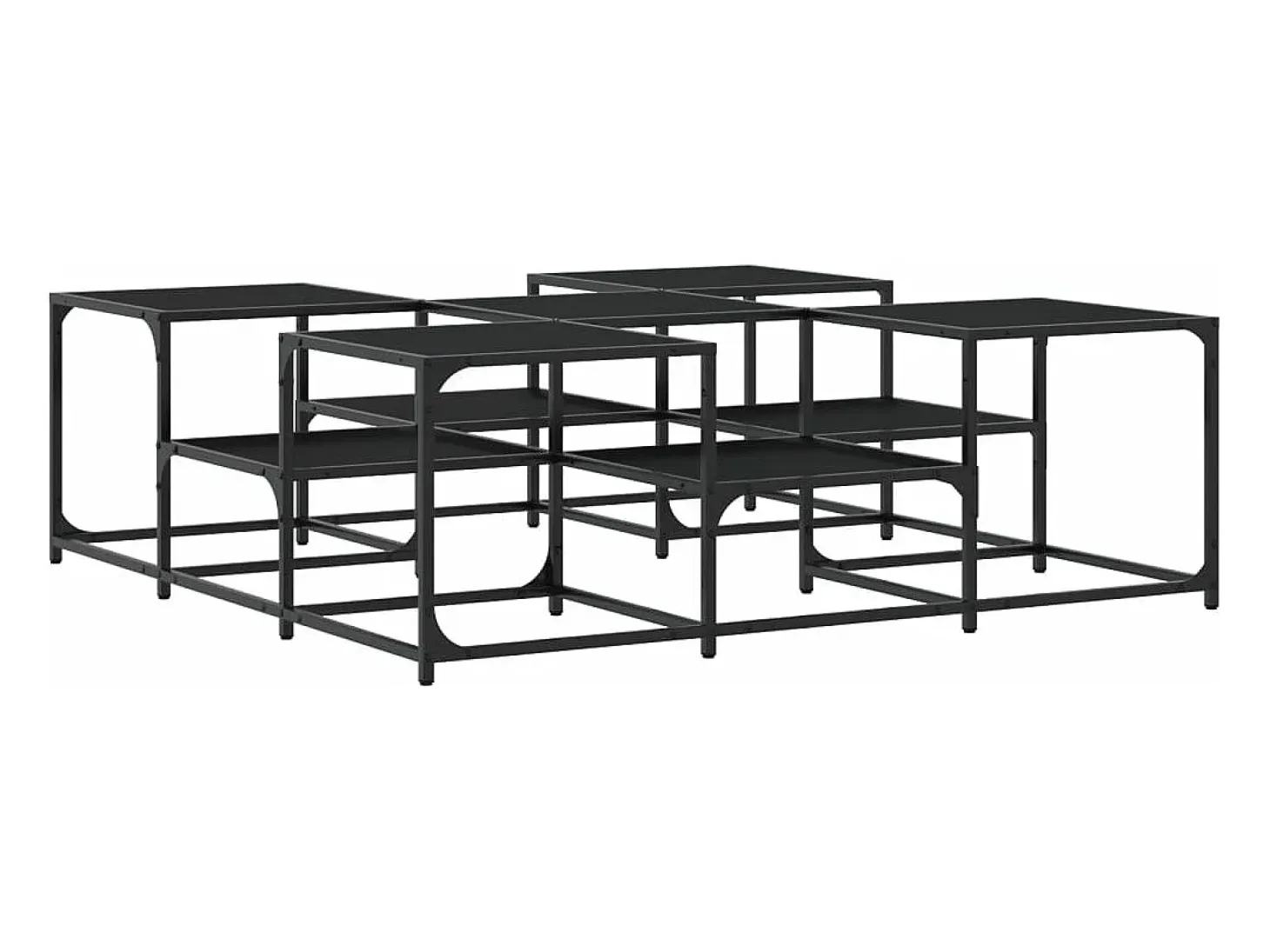 Mesa de centro madera de ingeniería negro 121x121x40 cm