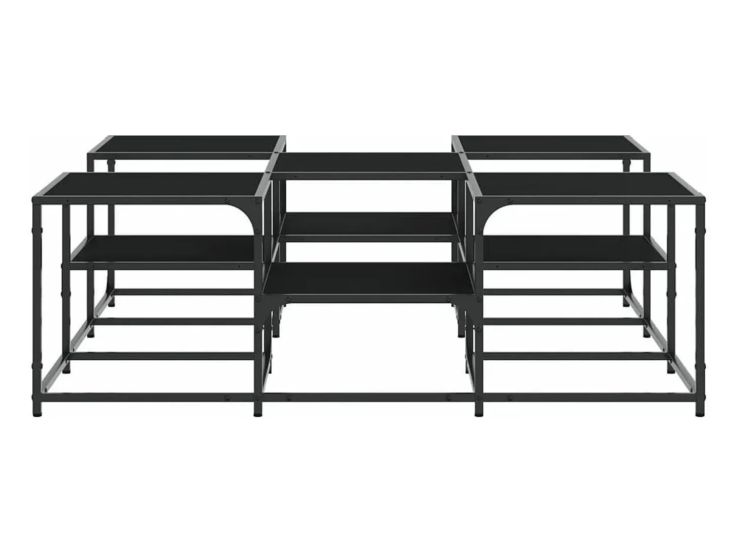 Mesa de centro madera de ingeniería negro 121x121x40 cm