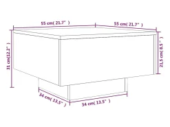 Mesa de centro madera de ingeniería blanco 55x55x31 cm