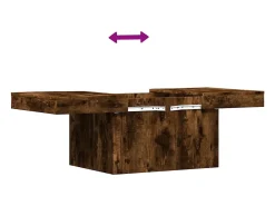 Mesa de centro madera de ingeniería roble ahumado 80x55x40 cm