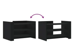 Mesa de centro madera de ingeniería negra 80x50x50 cm