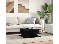 Mesa de centro madera de ingeniería negro 70x70x29 cm