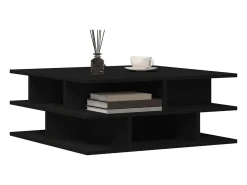 Mesa de centro madera de ingeniería negro 70x70x29 cm