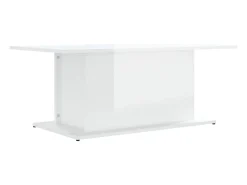 Mesa de centro madera ingeniería blanco brillo 102x55,5x40 cm