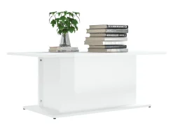 Mesa de centro madera ingeniería blanco brillo 102x55,5x40 cm