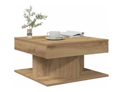 Mesa de centro madera ingeniería roble artisan 55x55x30 cm