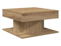 Mesa de centro madera ingeniería roble artisan 55x55x30 cm