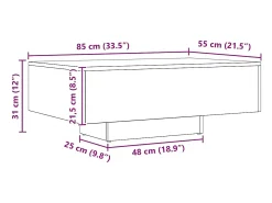 Mesa de centro madera ingeniería roble artisan 85x55x31 cm