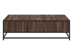 Mesa de centro madera ingeniería y metal marrón 100x100x30 cm