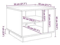 Mesa de centro madera ingeniería madera envejecida 55x55x42 cm