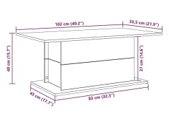 Mesa de centro madera ingeniería roble artisan 102x55,5x40 cm