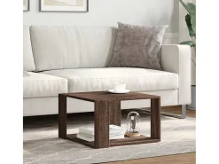Mesa de centro madera ingeniería marrón roble 51,5x51,5x30 cm