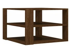 Mesa de centro madera ingeniería roble marrón 59,5x59,5x40 cm